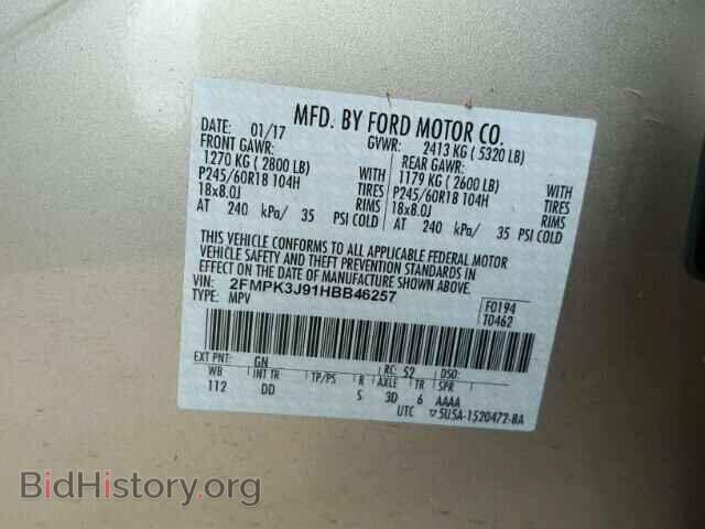 2017 FORD EDGE - VIN: 2FMPK3J91HBB46257 - Photo 10