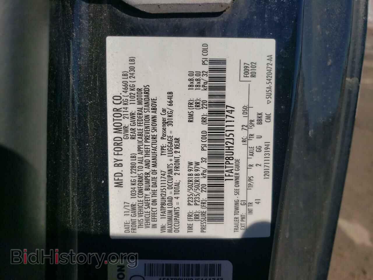 2018 FORD MUSTANG - VIN: 1FATP8UH2J5111747 - Фото 12