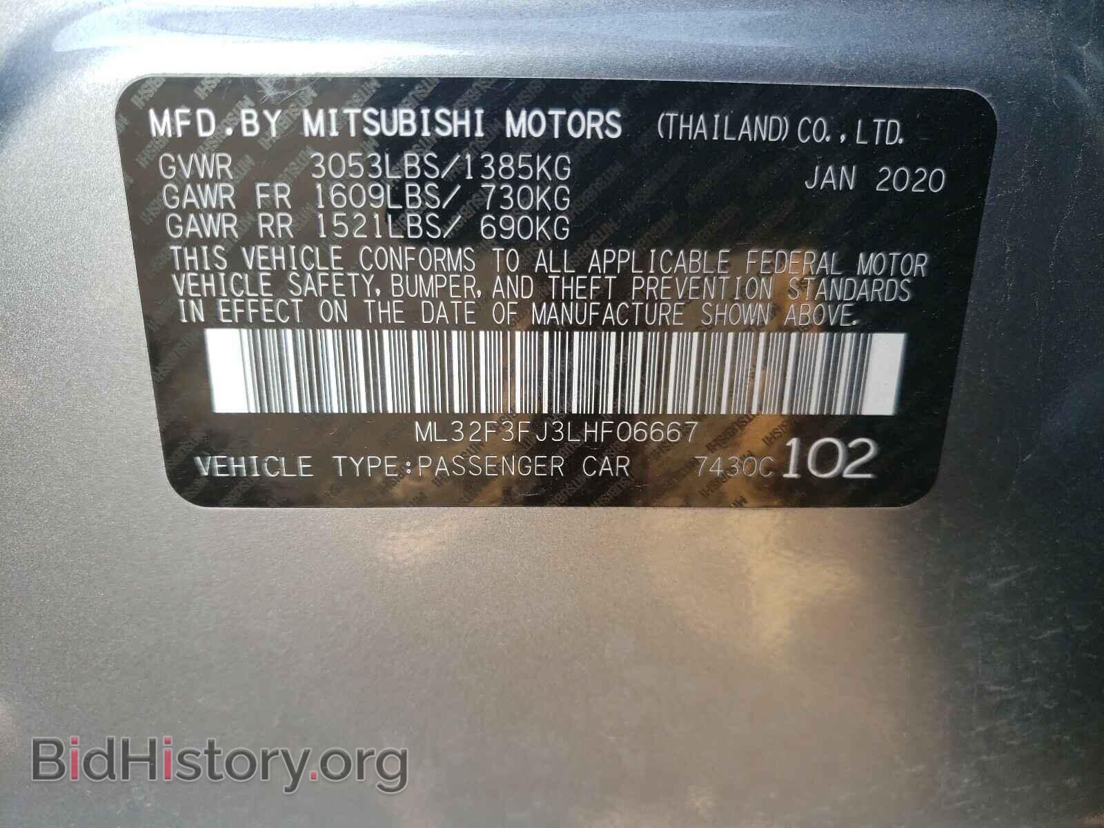 2020 MITSUBISHI MIRAGE - VIN: ML32F3FJ3LHF06667 - Фото 10
