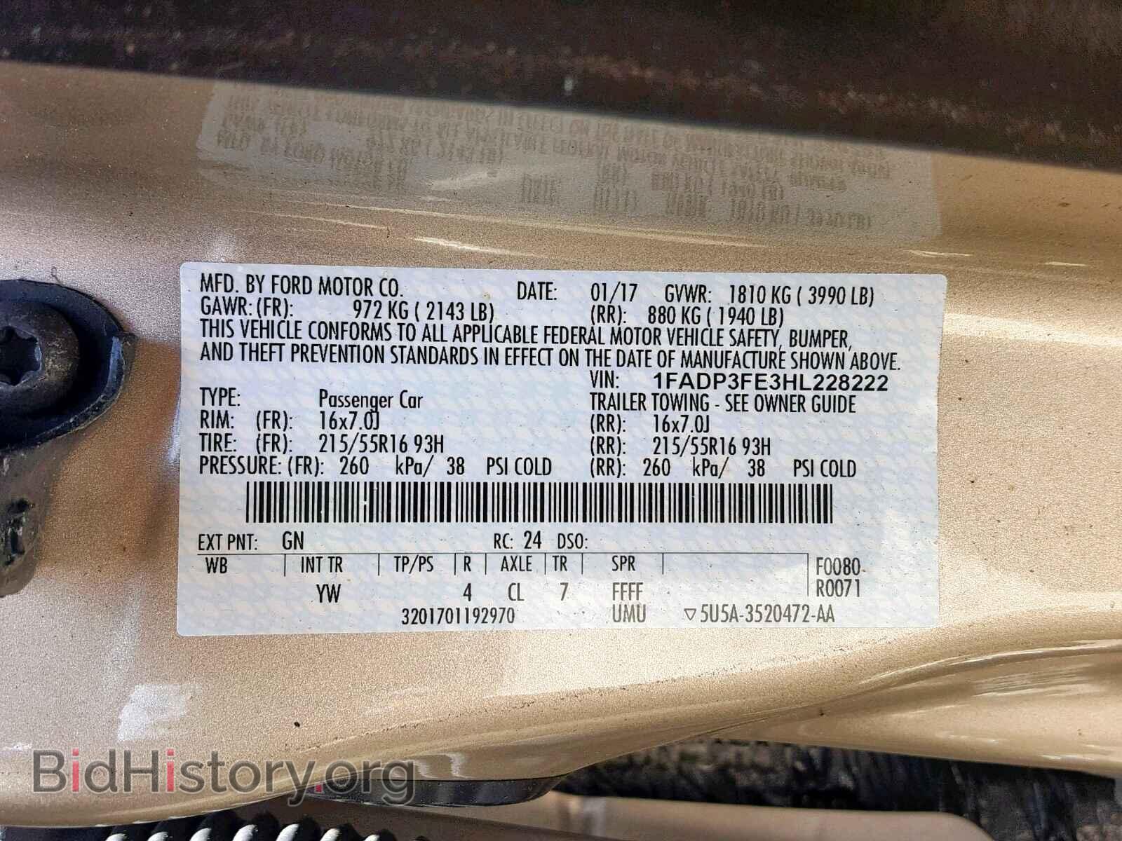 2017 FORD FOCUS SE - VIN: 1FADP3FE3HL228222 - Фото 10