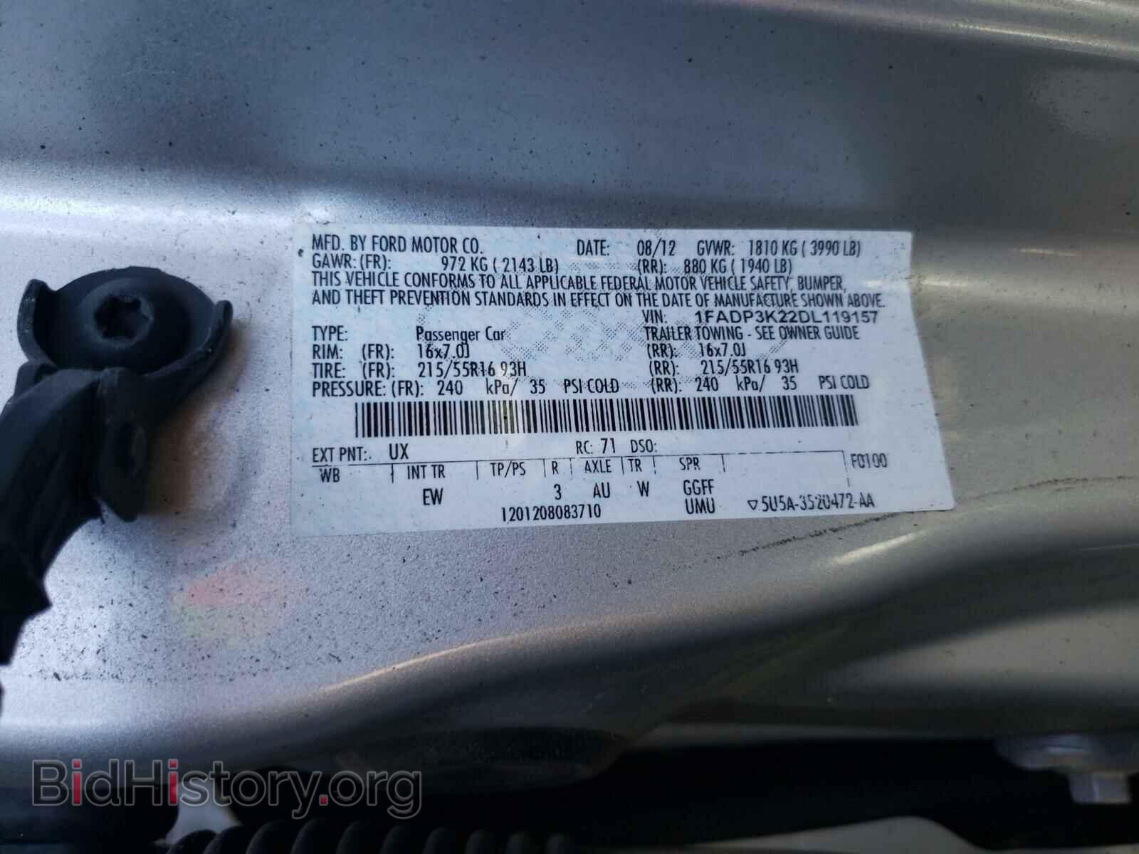 2013 FORD FOCUS - VIN: 1FADP3K22DL119157 - Photo 10