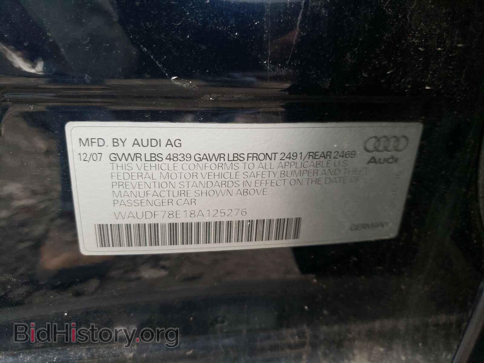 2008 AUDI A4 - VIN: WAUDF78E18A125276 - Фото 10