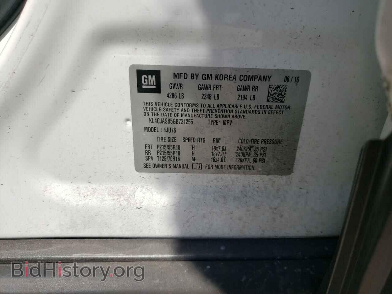 2016 BUICK ENCORE - VIN: KL4CJASB5GB731255 - Photo 10