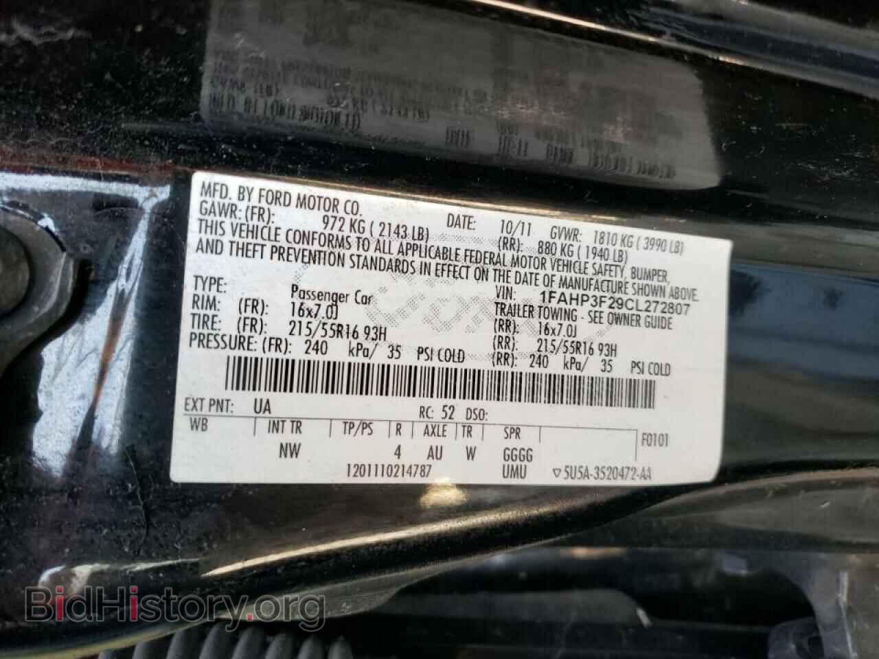 2012 FORD FOCUS - VIN: 1FAHP3F29CL272807 - Фото 10