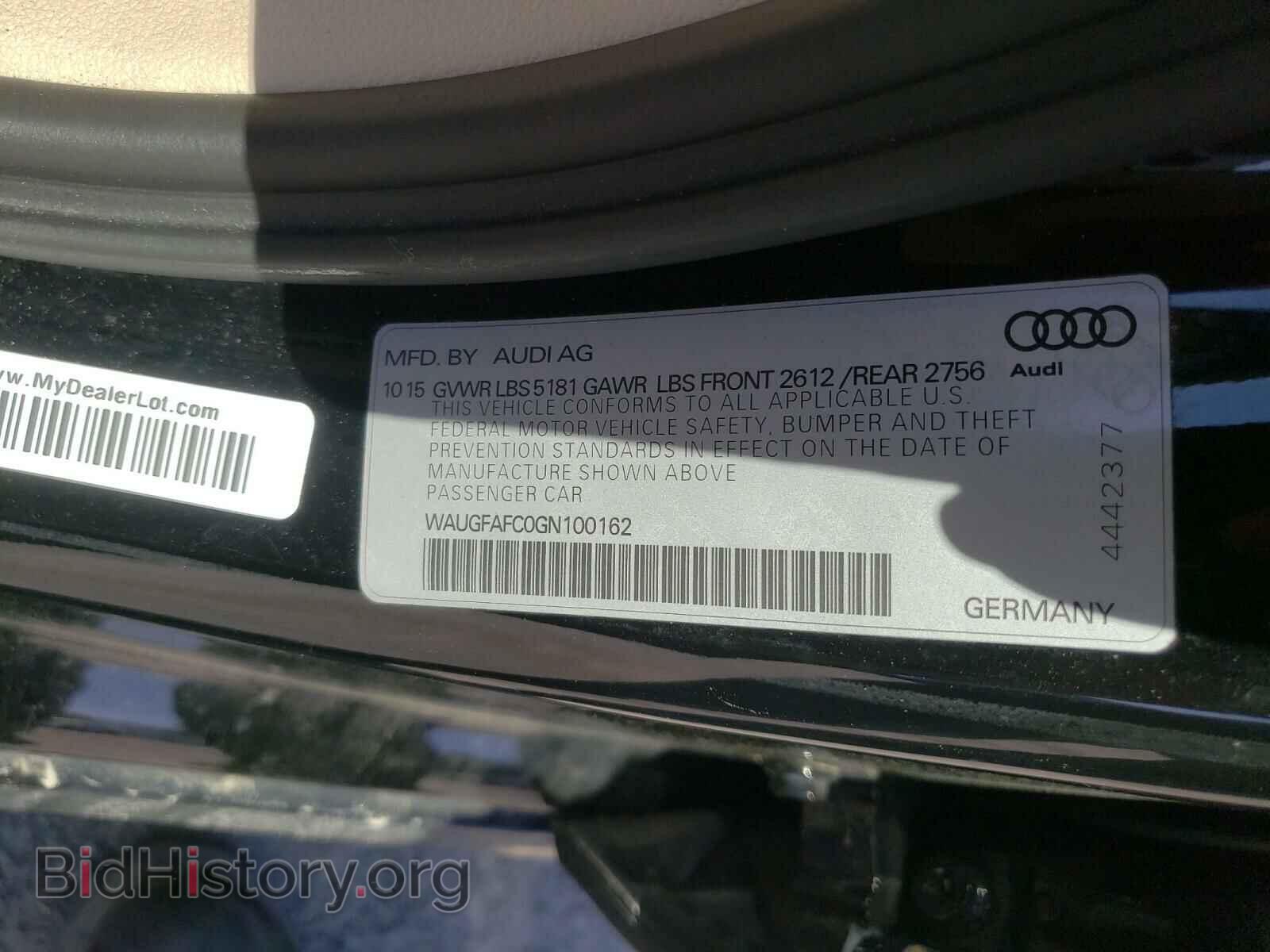 2016 AUDI A6 - VIN: WAUGFAFC0GN100162 - Photo 10