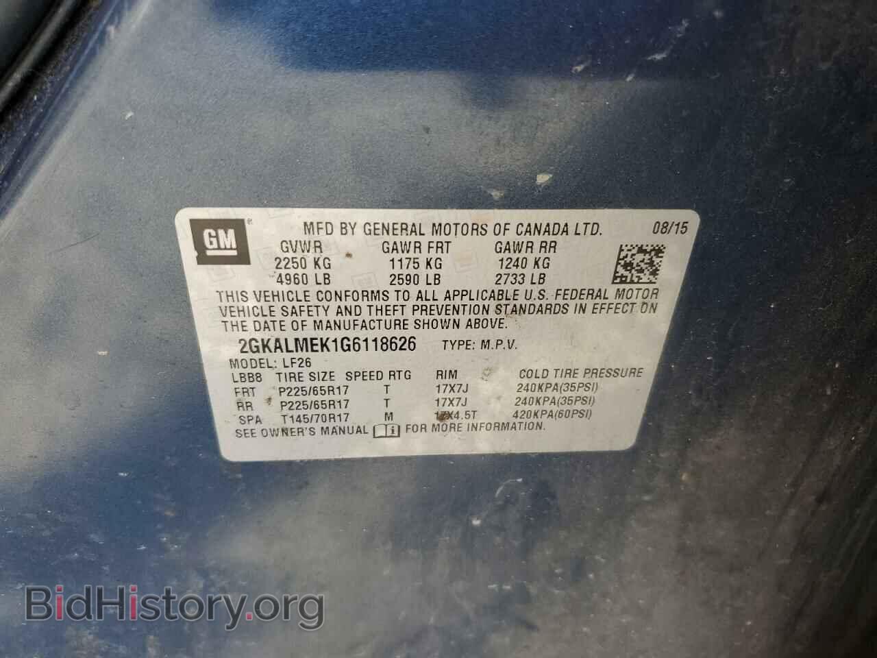 2016 GMC TERRAIN - VIN: 2GKALMEK1G6118626 - Фото 12