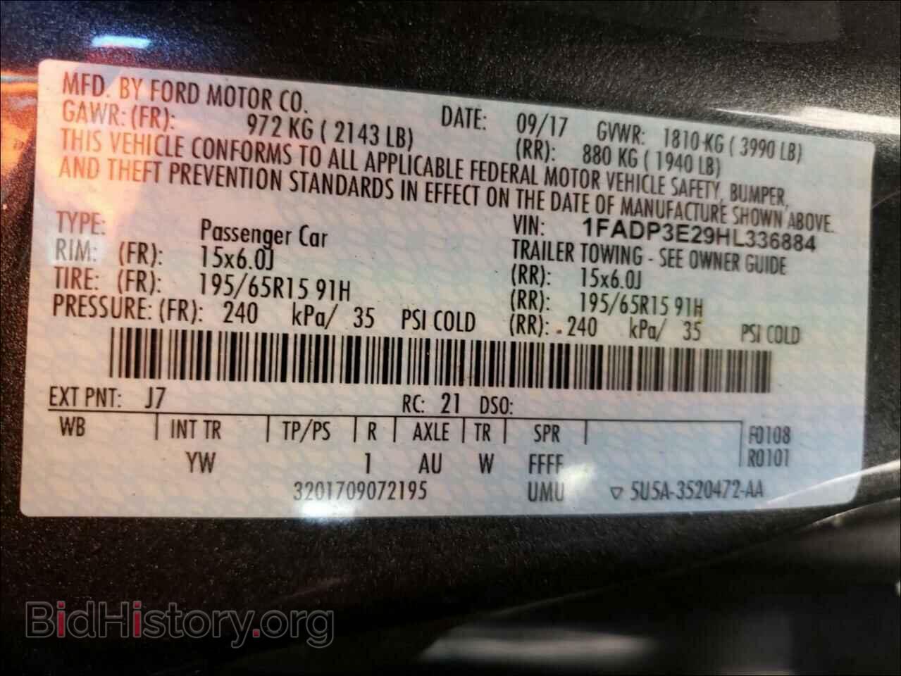 2017 FORD FOCUS - VIN: 1FADP3E29HL336884 - Фото 10