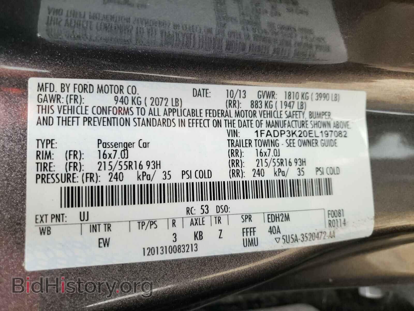 2014 FORD FOCUS - VIN: 1FADP3K20EL197082 - Photo 10
