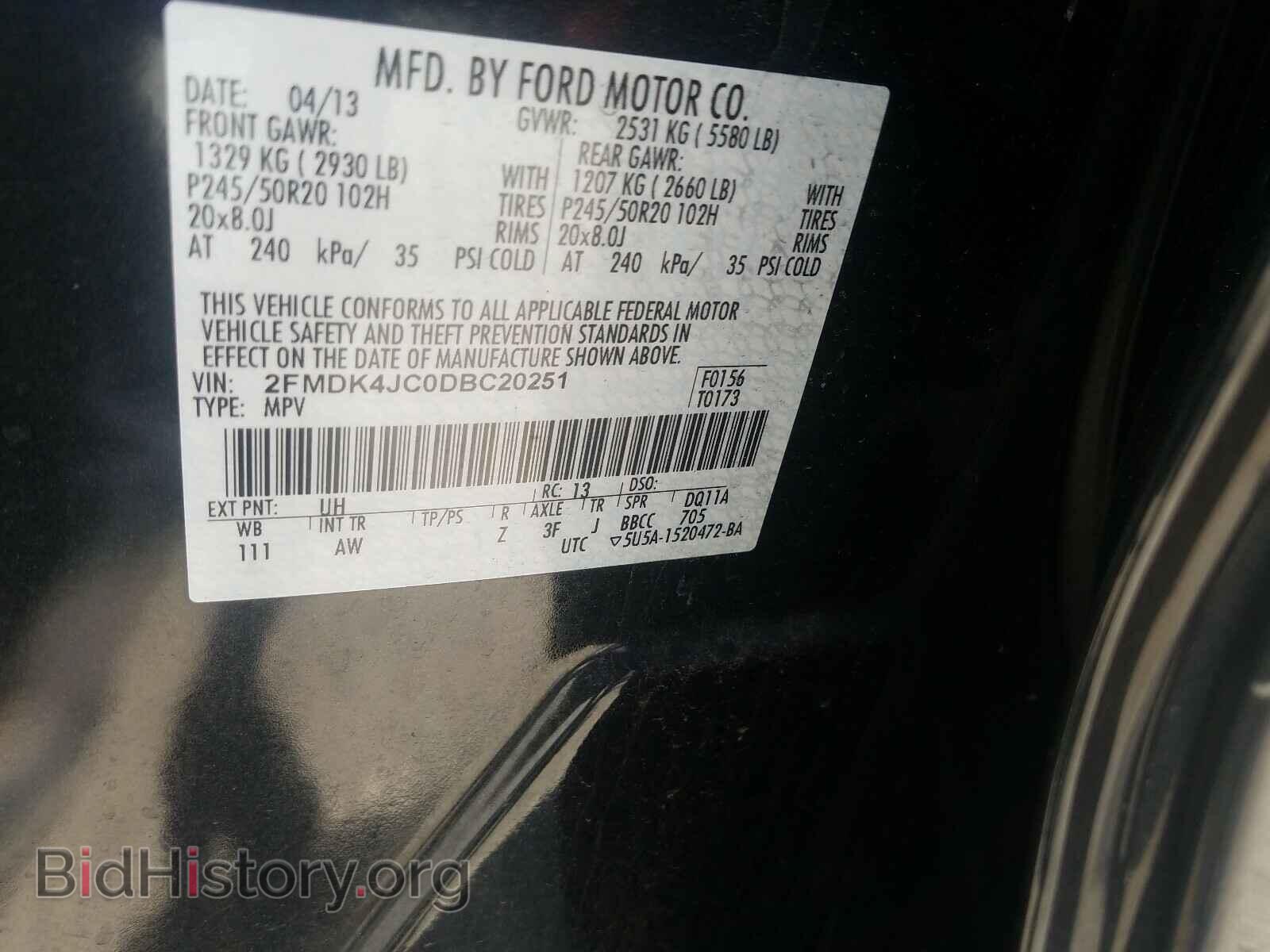 2013 FORD EDGE - VIN: 2FMDK4JC0DBC20251 - Photo 10