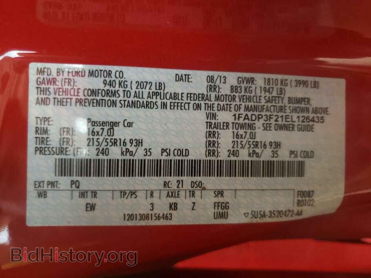 2014 FORD FOCUS - VIN: 1FADP3F21EL126435 - Фото 10