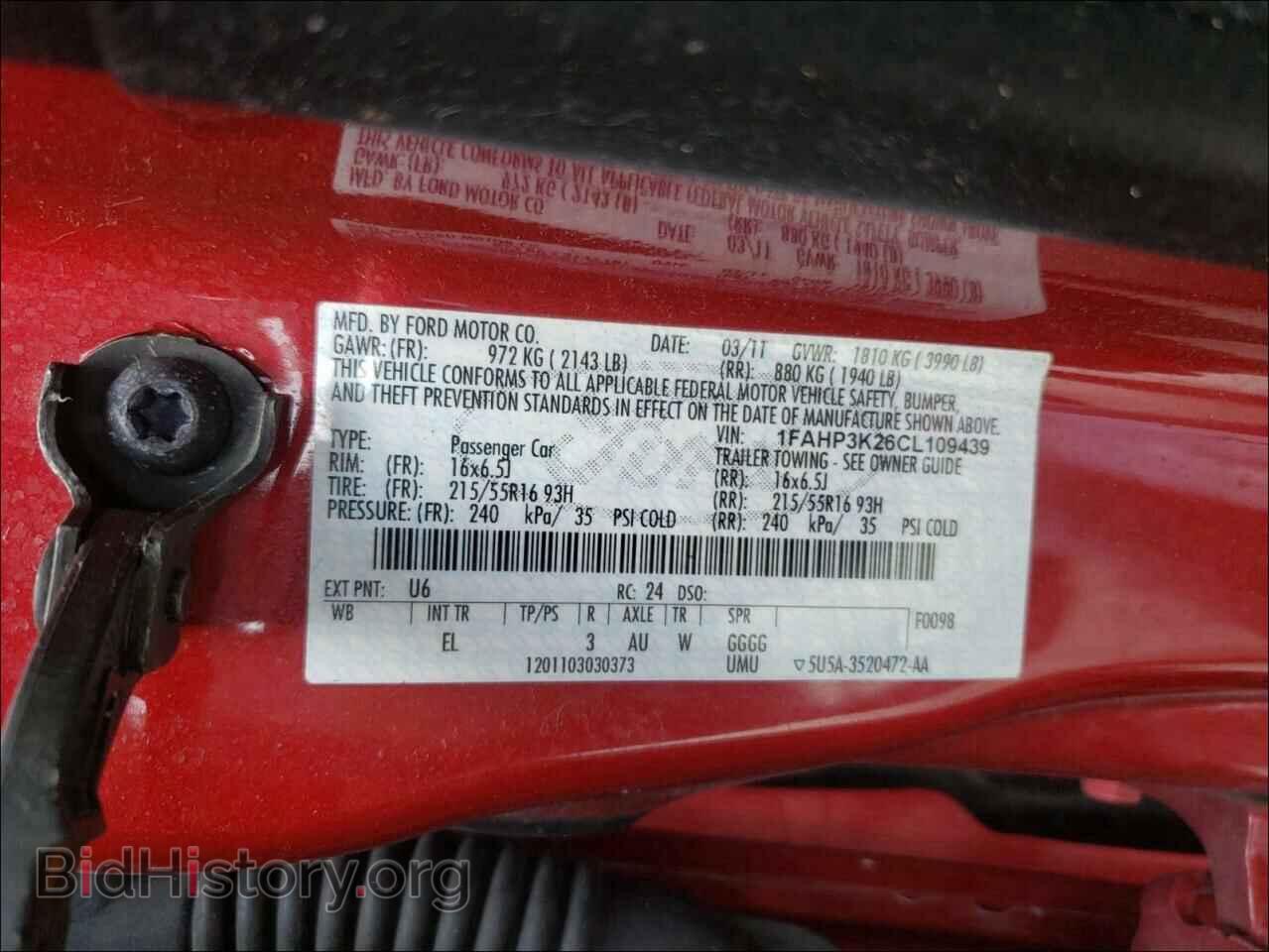 2012 FORD FOCUS - VIN: 1FAHP3K26CL109439 - Фото 10