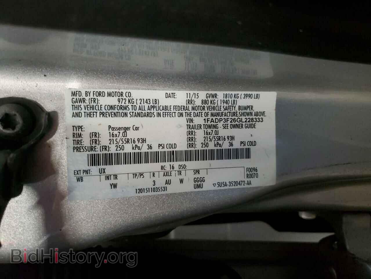 2016 FORD FOCUS - VIN: 1FADP3F26GL228333 - Фото 13