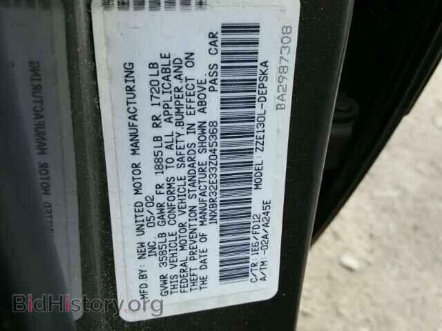 2003 TOYOTA COROLLA - VIN: 1NXBR32E33Z045368 - Фото 10
