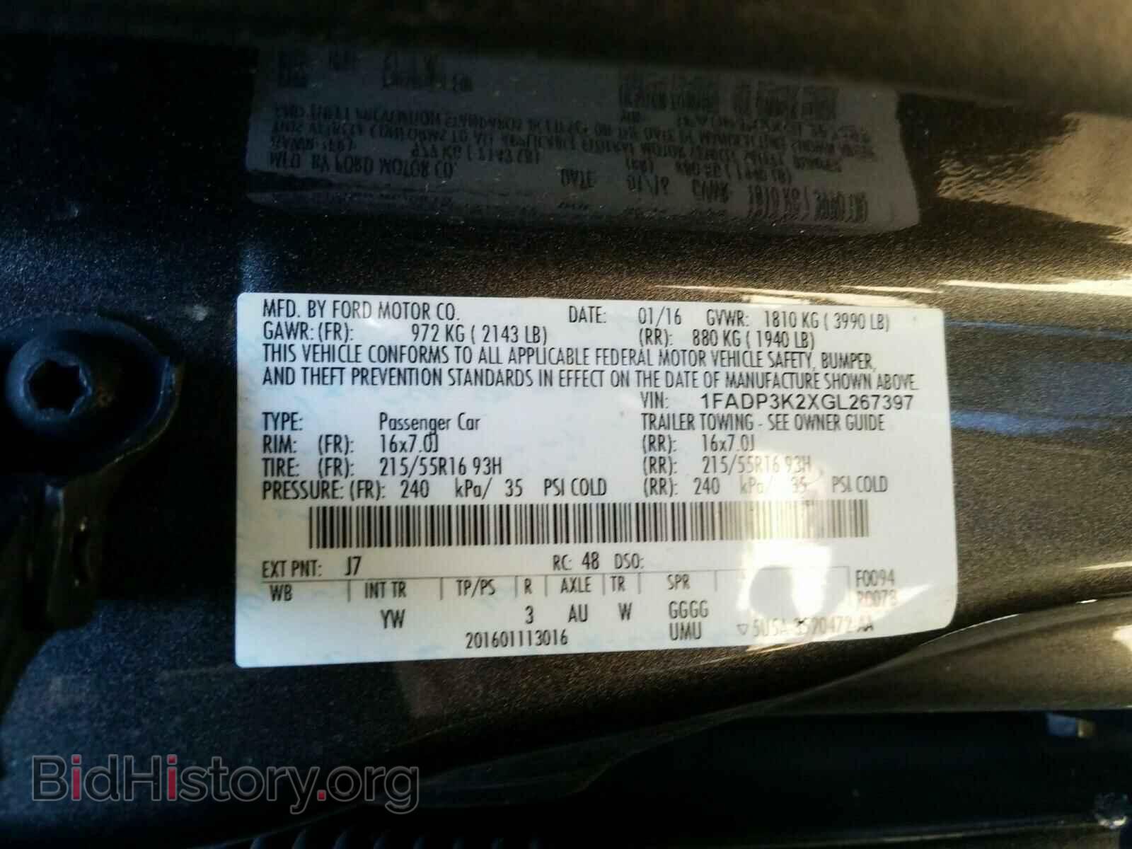 2016 FORD FOCUS - VIN: 1FADP3K2XGL267397 - Фото 10
