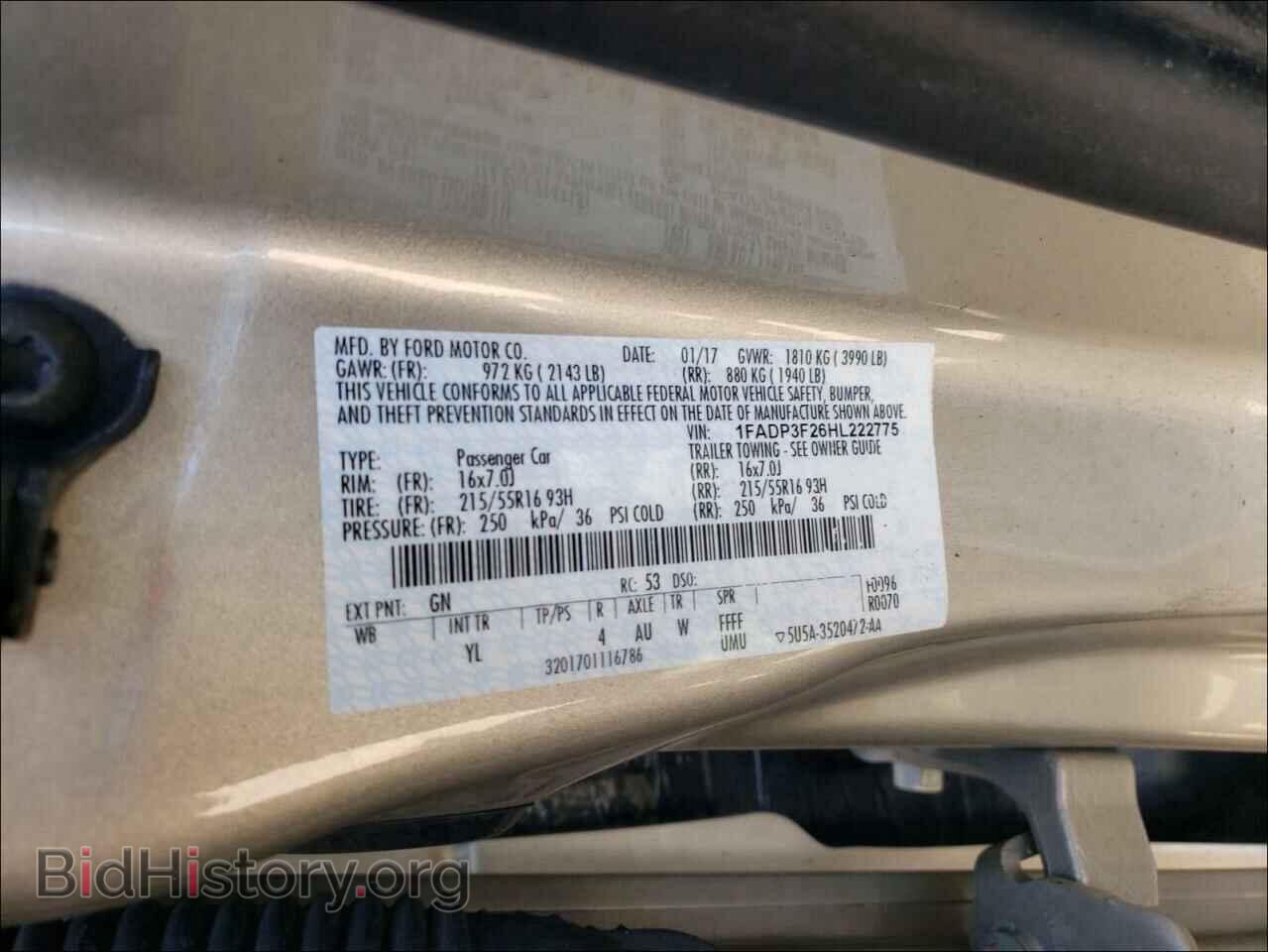 2017 FORD FOCUS - VIN: 1FADP3F26HL222775 - Фото 10