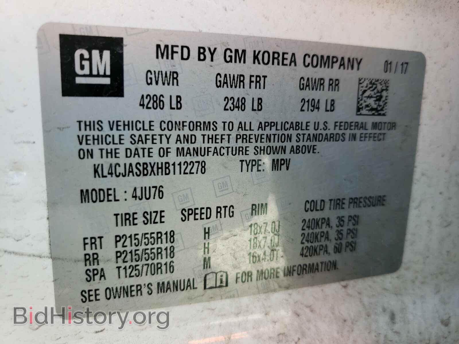 2017 BUICK ENCORE - VIN: KL4CJASBXHB112278 - Фото 10