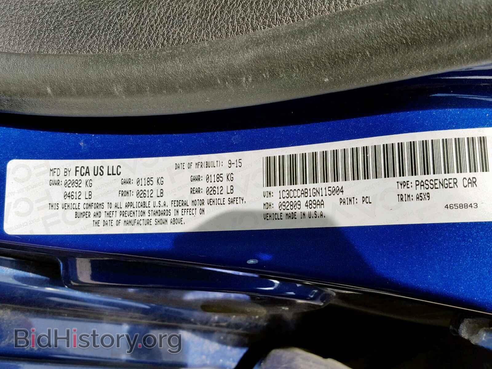 2016 CHRYSLER 200 - VIN: 1C3CCCAB1GN115004 - Photo 10