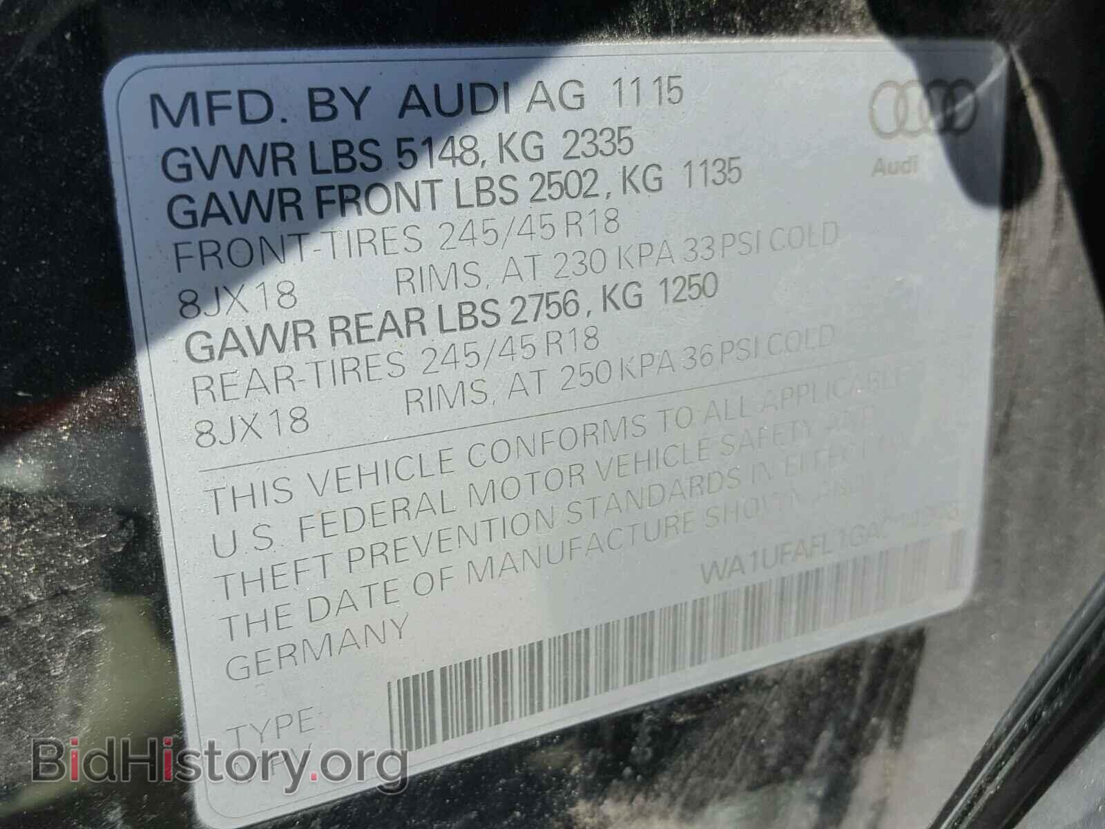 2016 AUDI A4 - VIN: WA1UFAFL1GA014043 - Фото 10