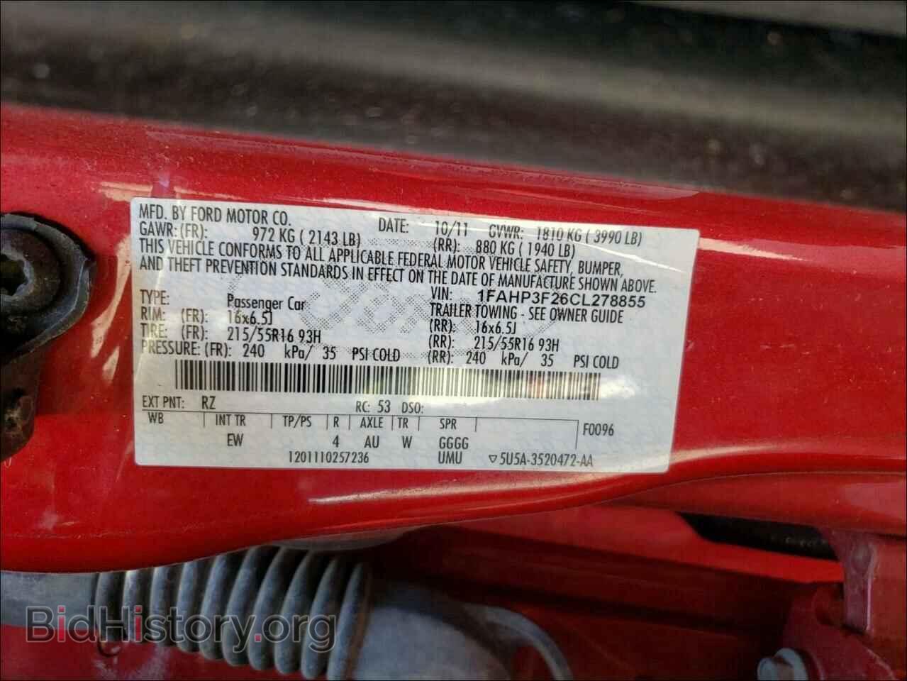 2012 FORD FOCUS - VIN: 1FAHP3F26CL278855 - Фото 10
