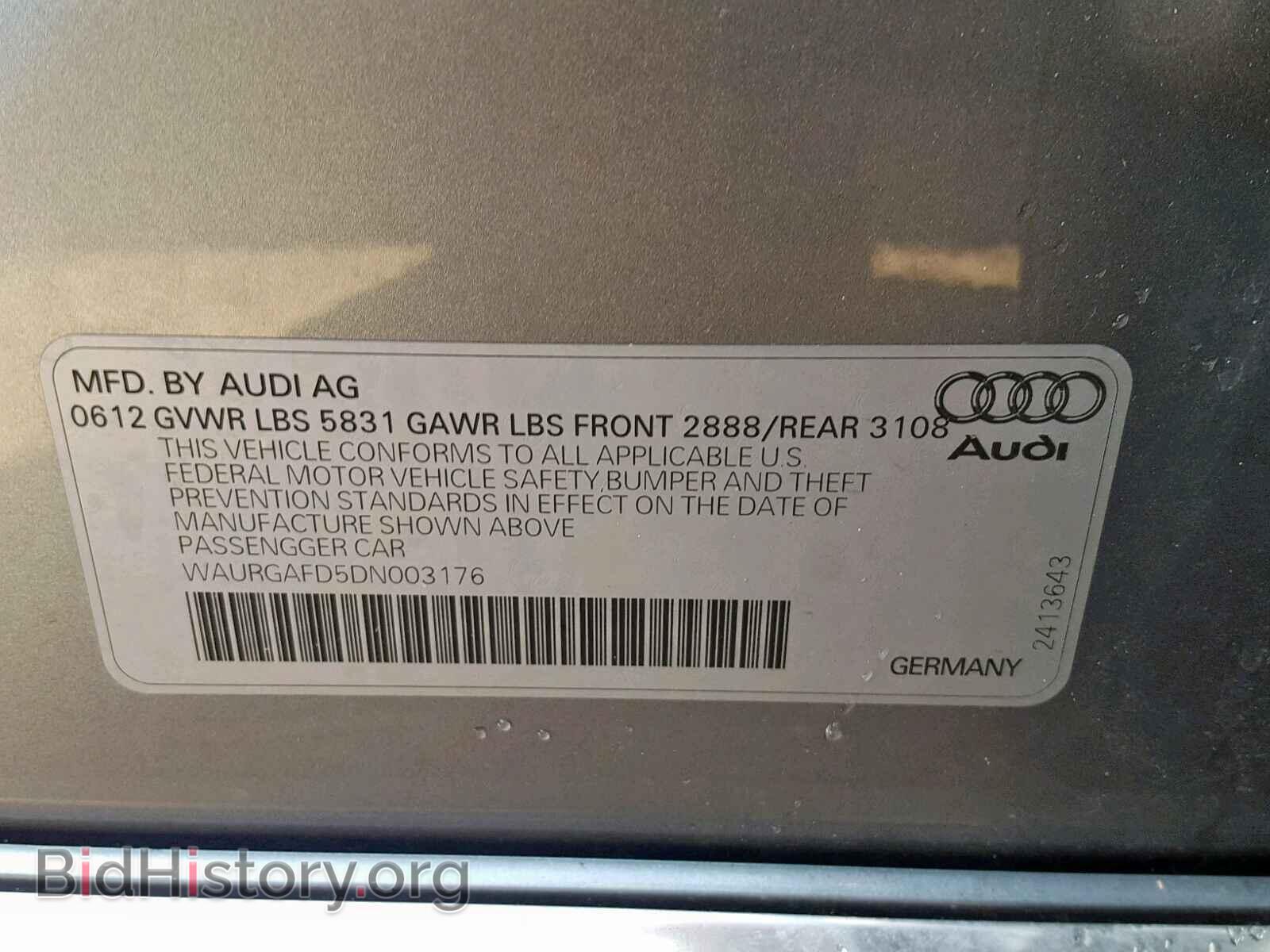 2013 AUDI A8 - VIN: WAURGAFD5DN003176 - Фото 10