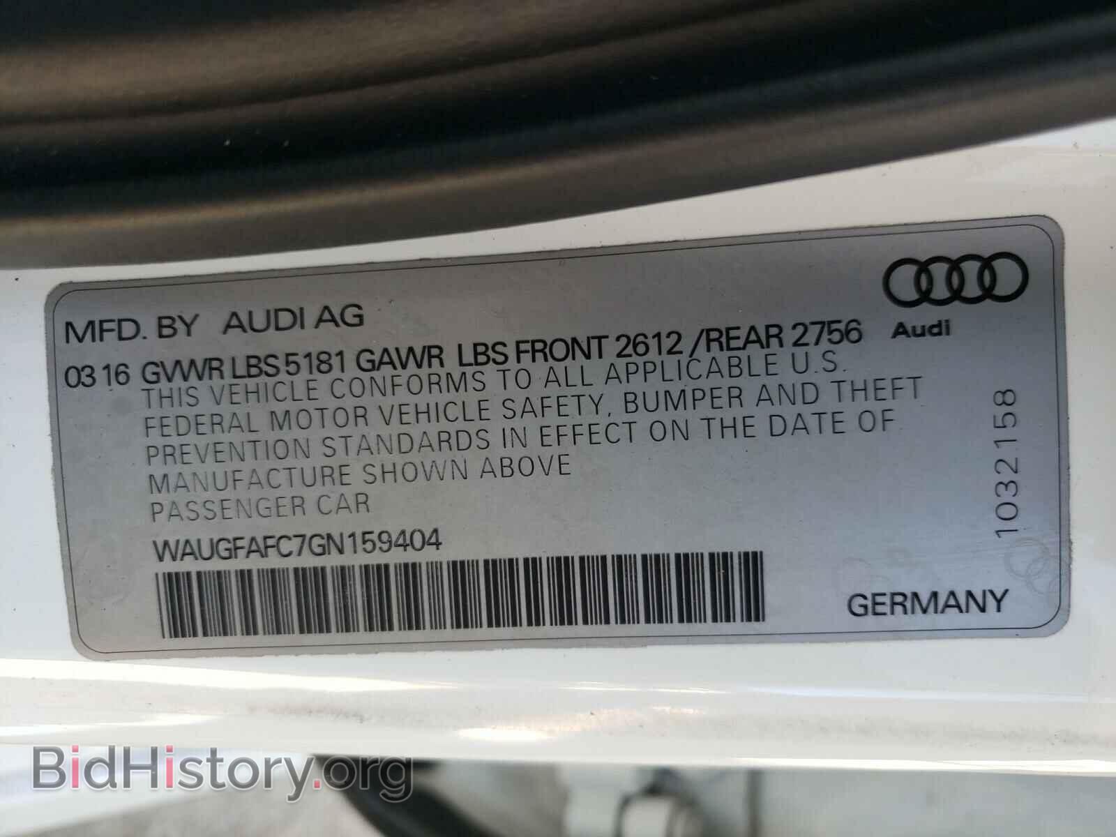 2016 AUDI A6 - VIN: WAUGFAFC7GN159404 - Photo 10