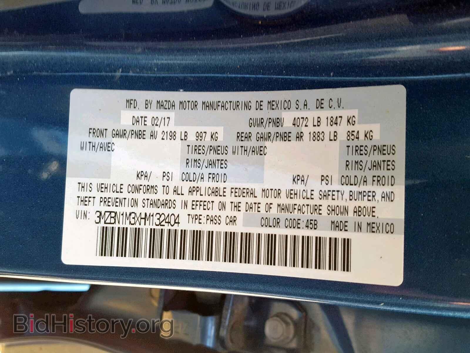 2017 MAZDA 3 - VIN: 3MZBN1M3XHM132404 - Фото 10