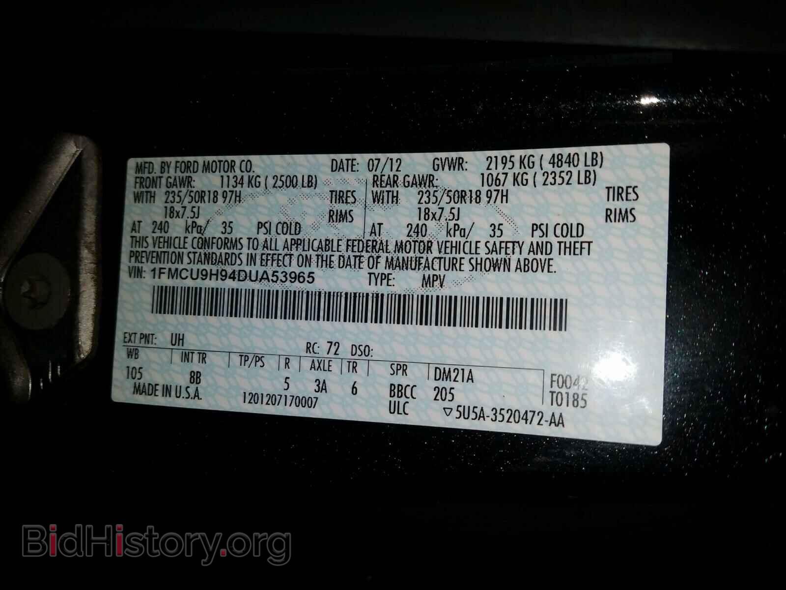 2013 FORD ESCAPE - VIN: 1FMCU9H94DUA53965 - Photo 10