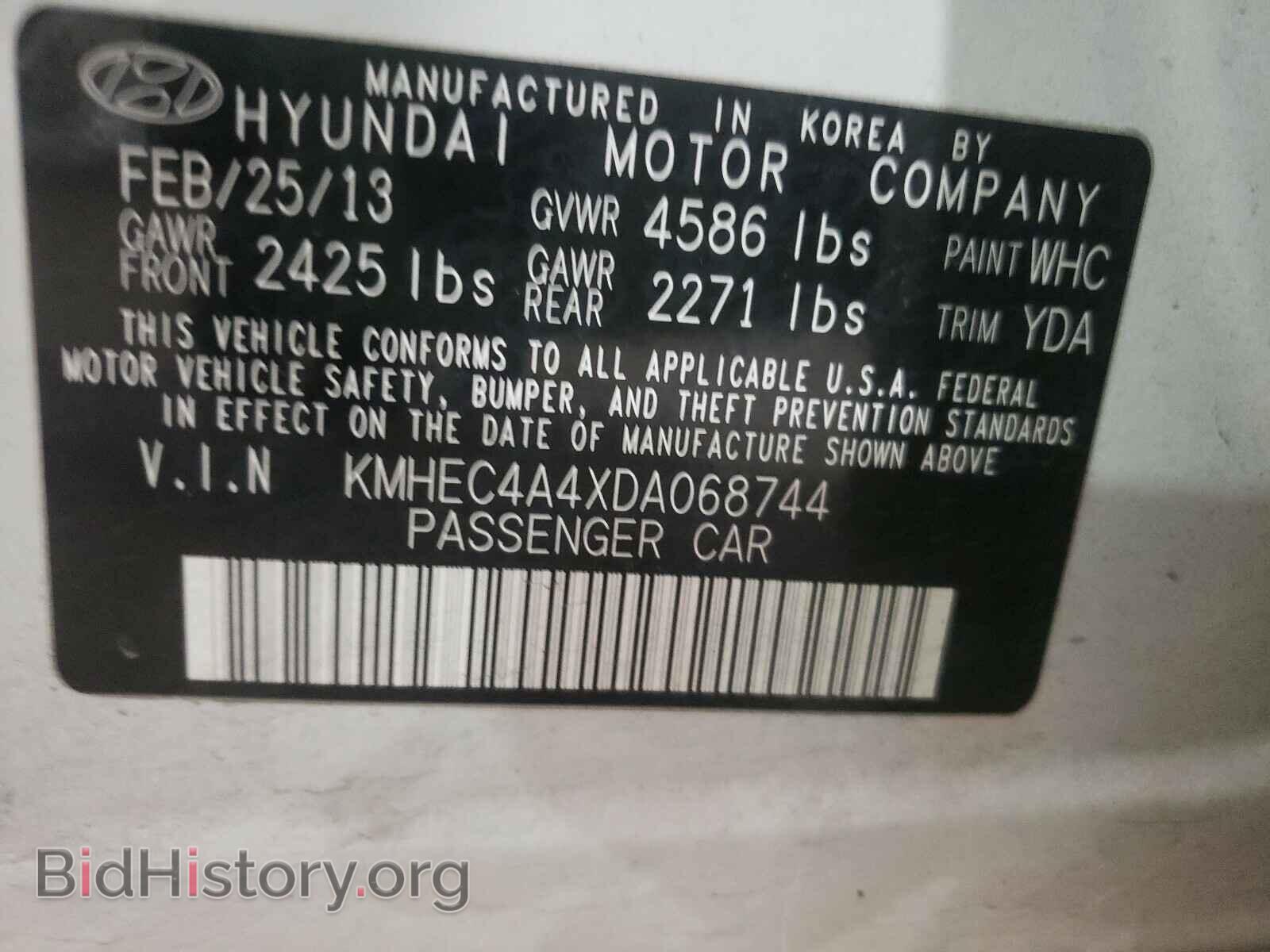2013 HYUNDAI SONATA - VIN: KMHEC4A4XDA068744 - Фото 10