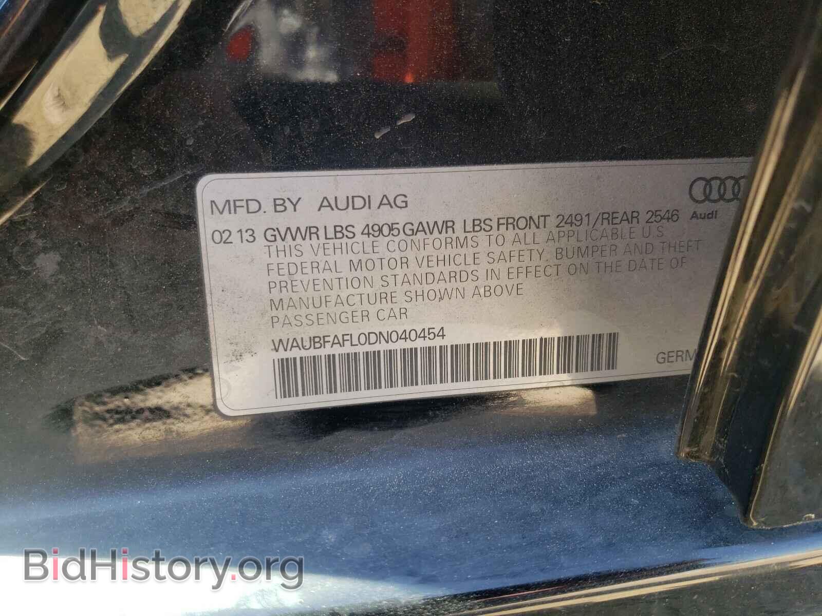 2013 AUDI A4 - VIN: WAUBFAFL0DN040454 - Фото 10