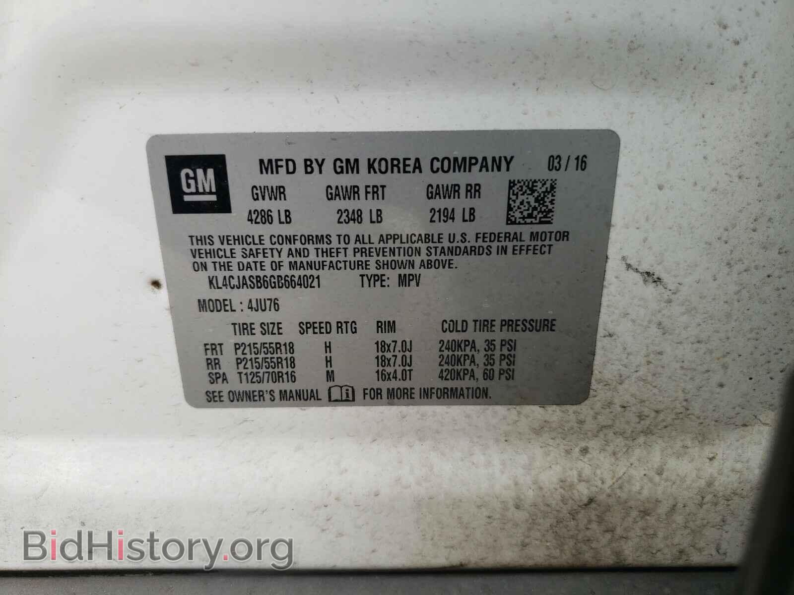 2016 BUICK ENCORE - VIN: KL4CJASB6GB664021 - Photo 10