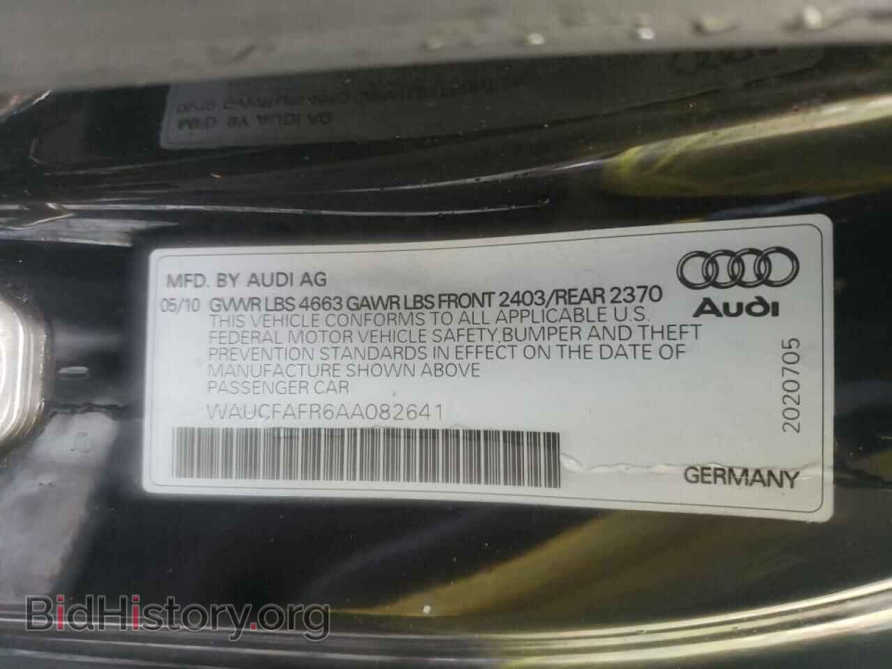 2010 AUDI A5 - VIN: WAUCFAFR6AA082641 - Фото 10