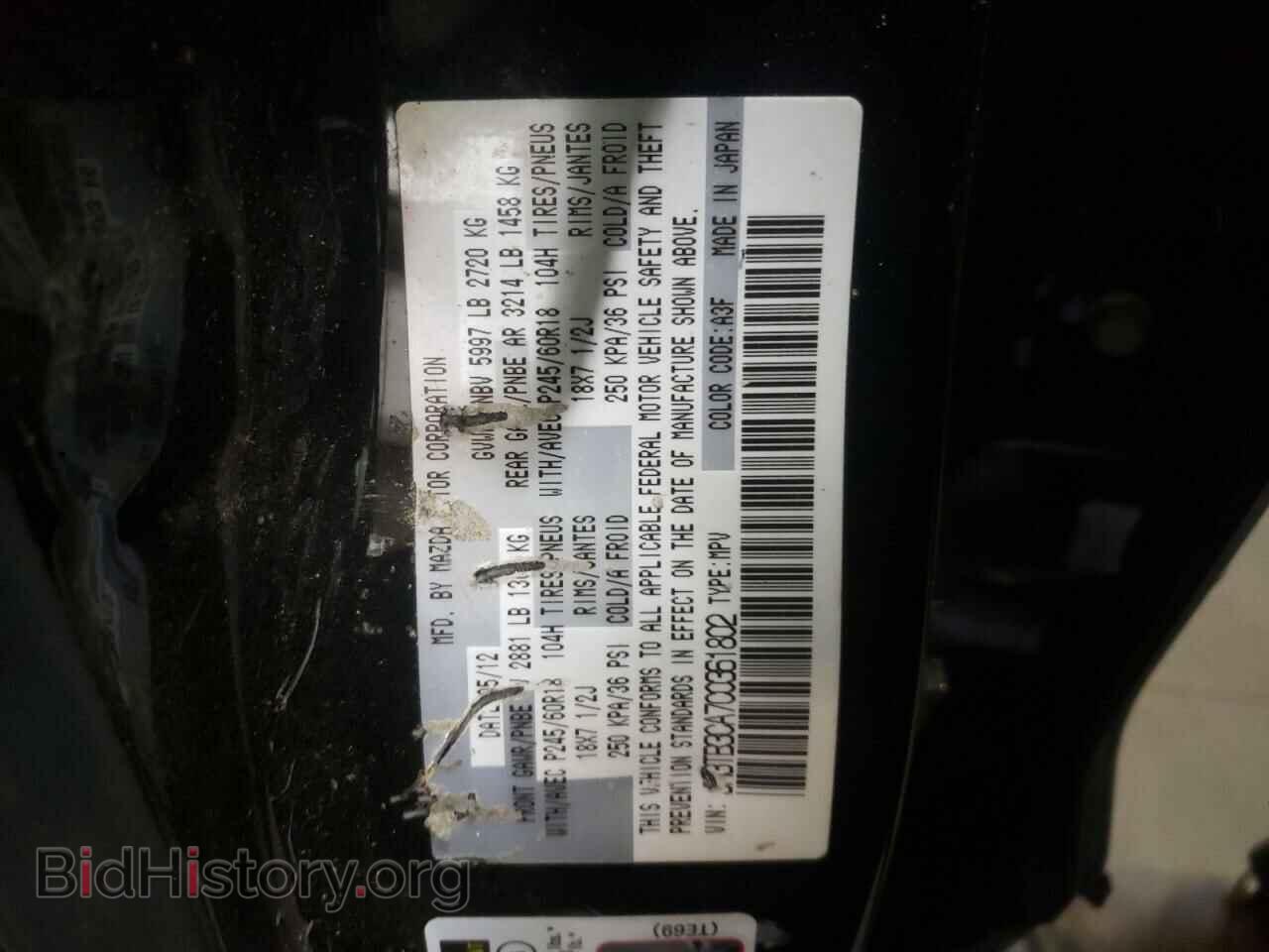 2012 MAZDA CX-9 - VIN: JM3TB3CA7C0361802 - Фото 10