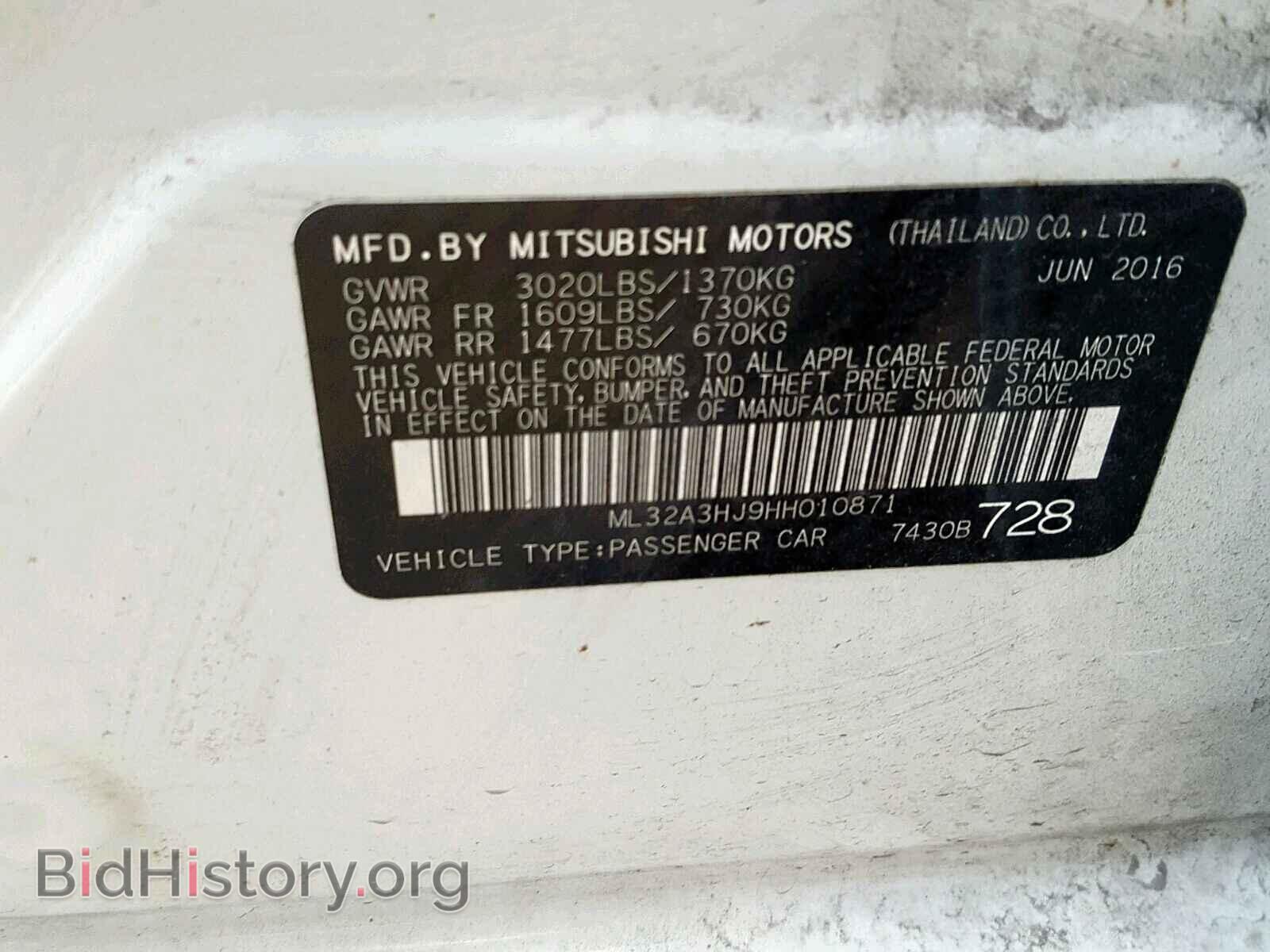 2017 MITSUBISHI MIRAGE - VIN: ML32A3HJ9HH010871 - Фото 10