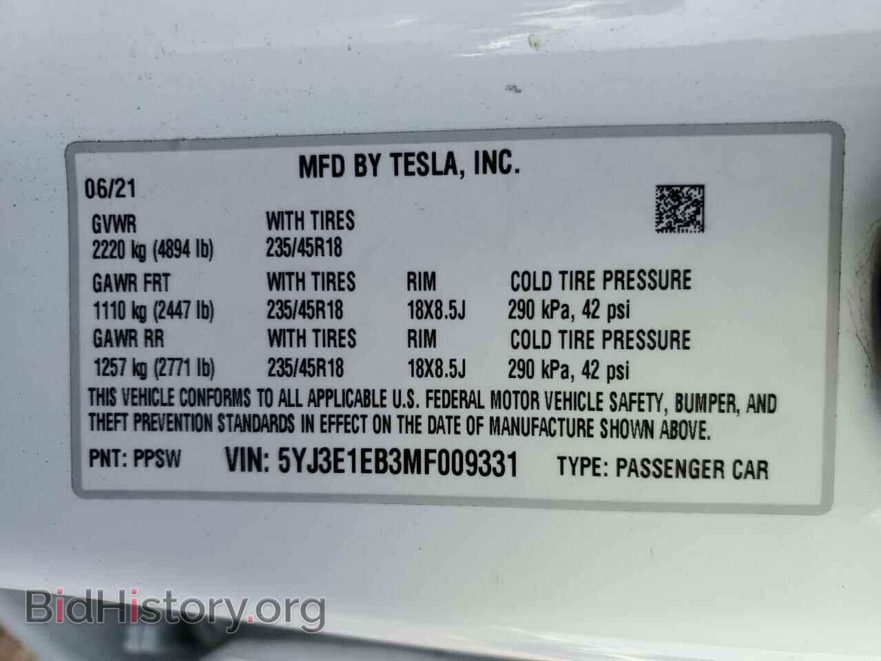2021 TESLA MODEL 3 - VIN: 5YJ3E1EB3MF009331 - Photo 12