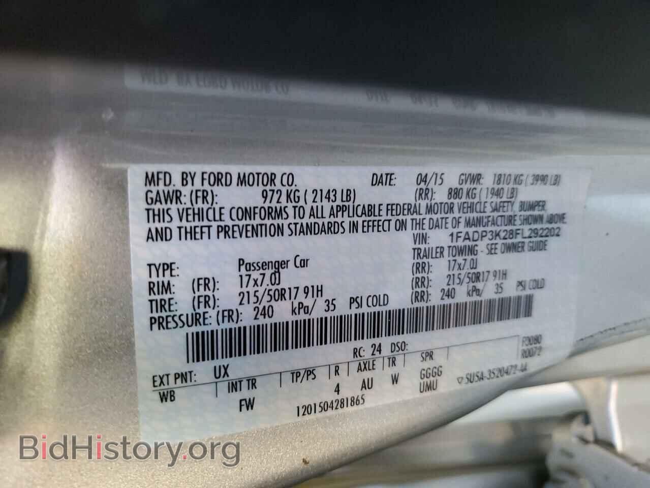 2015 FORD FOCUS - VIN: 1FADP3K28FL292202 - Фото 13
