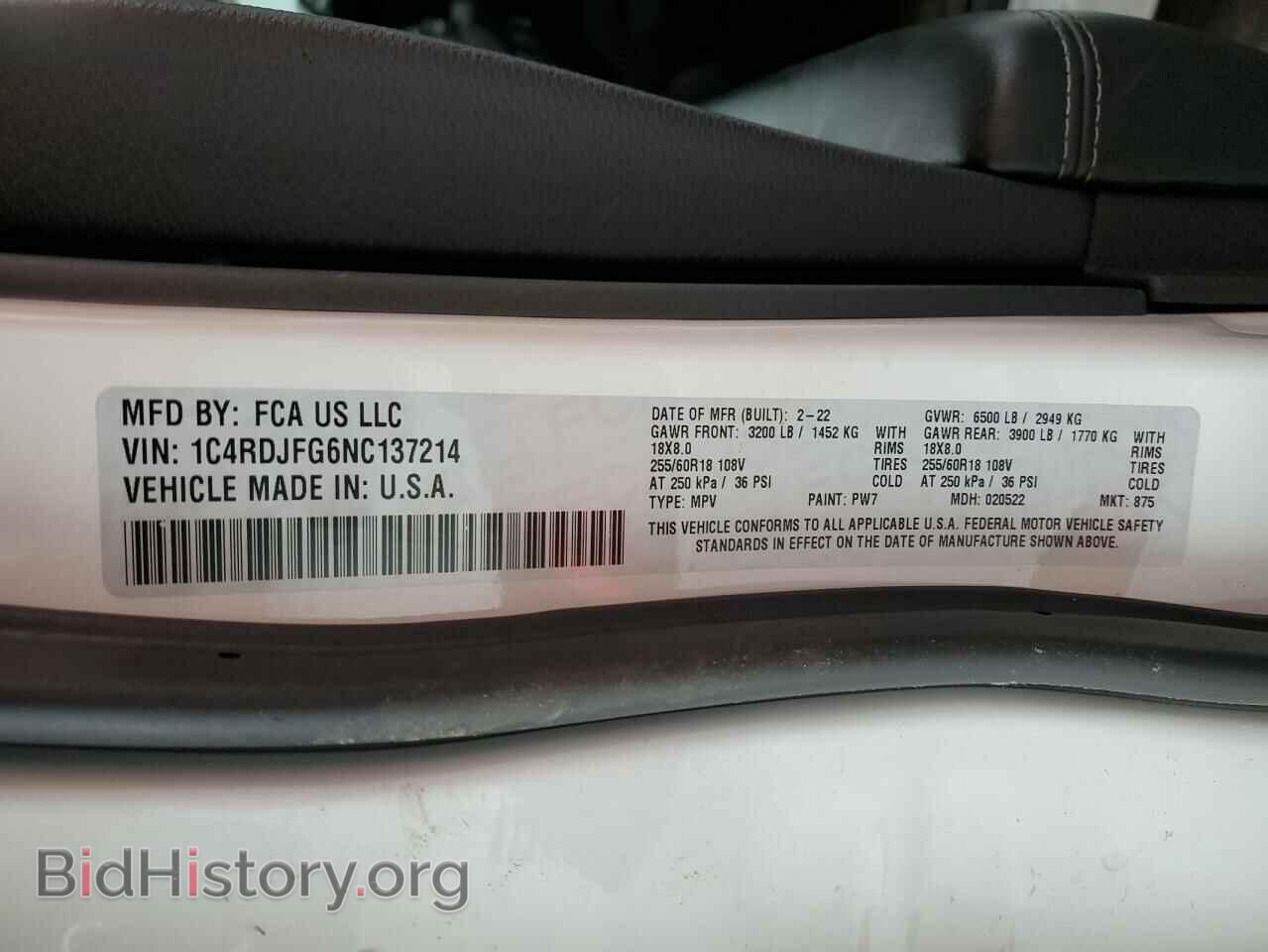 2022 DODGE DURANGO - VIN: 1C4RDJFG6NC137214 - Фото 13