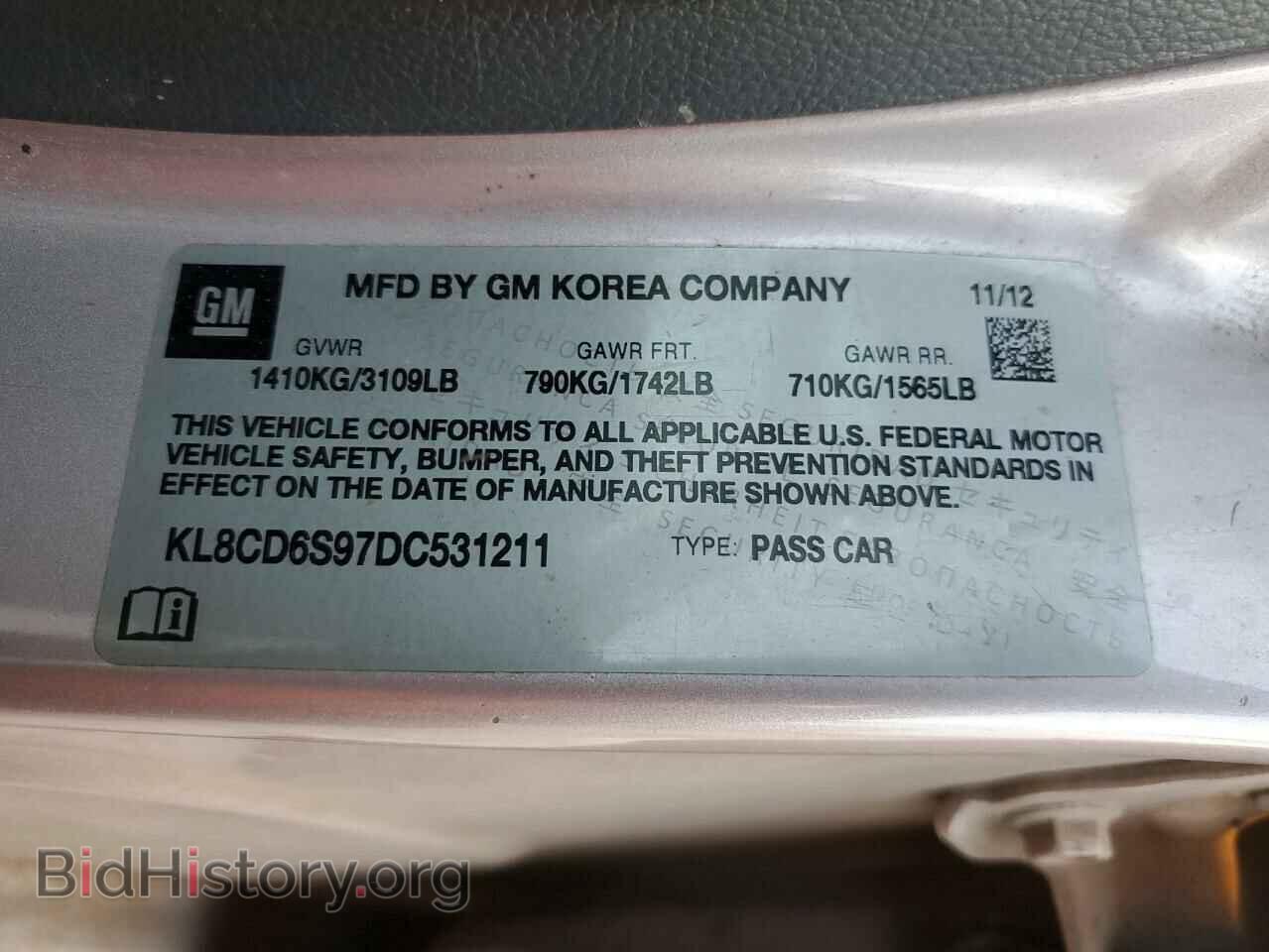 2013 CHEVROLET SPARK - VIN: KL8CD6S97DC531211 - Фото 12