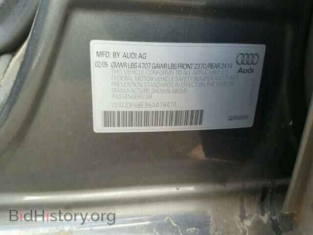 2005 AUDI A4 - VIN: WAUDF68E95A476474 - Photo 9