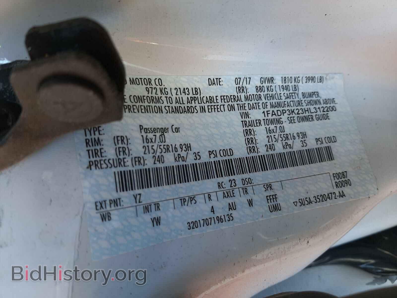 2017 FORD FOCUS - VIN: 1FADP3K23HL312200 - Photo 10