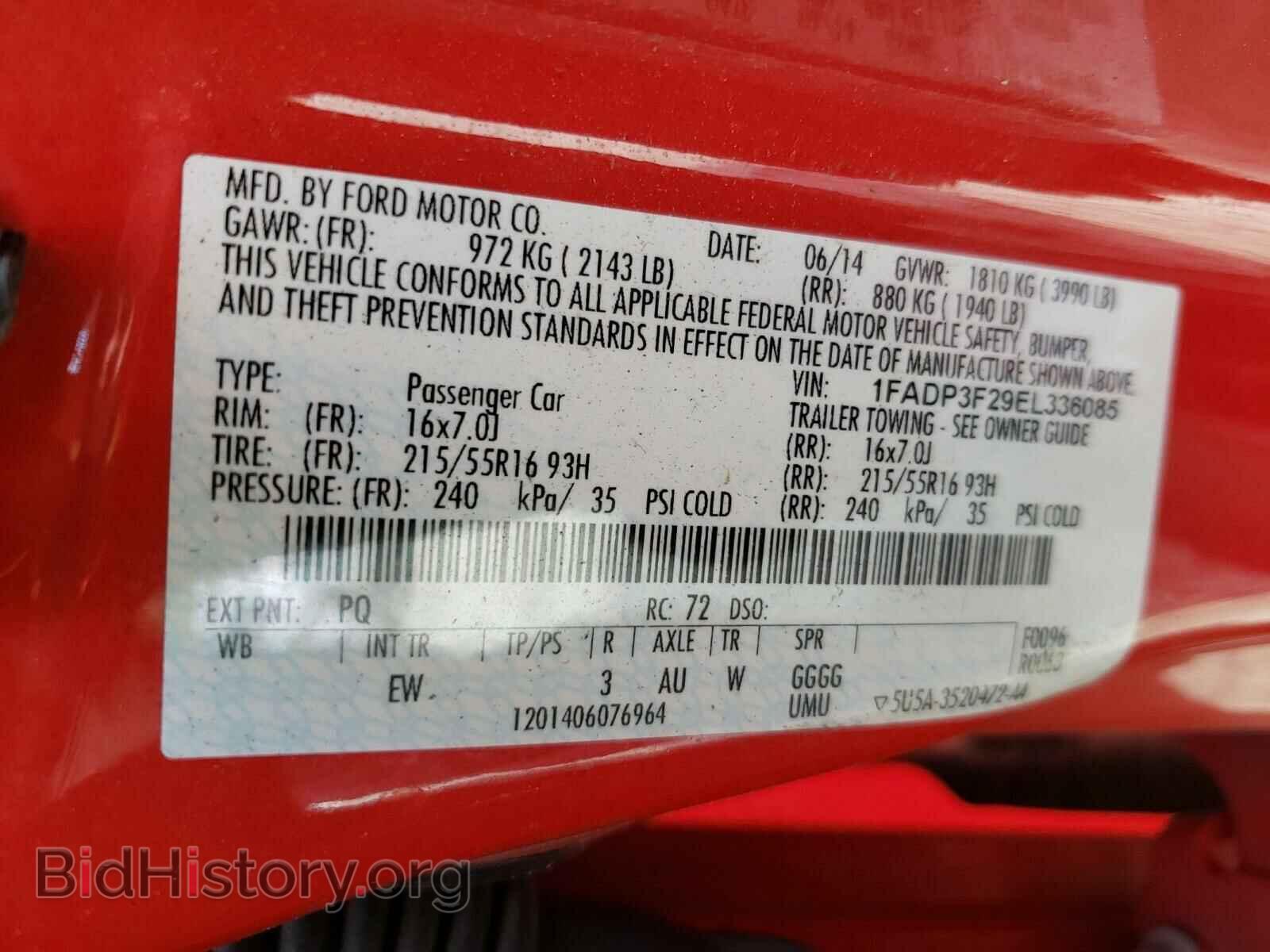 2014 FORD FOCUS - VIN: 1FADP3F29EL336085 - Фото 10