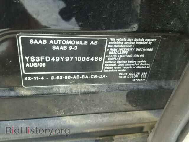 2007 SAAB 9 3 - VIN: YS3FD49Y971006486 - Photo 10