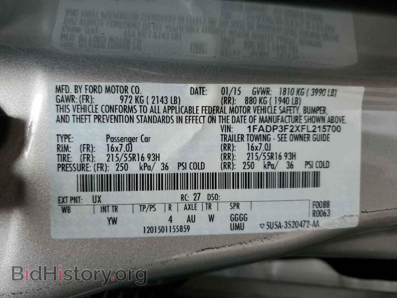 2015 FORD FOCUS - VIN: 1FADP3F2XFL215700 - Фото 12