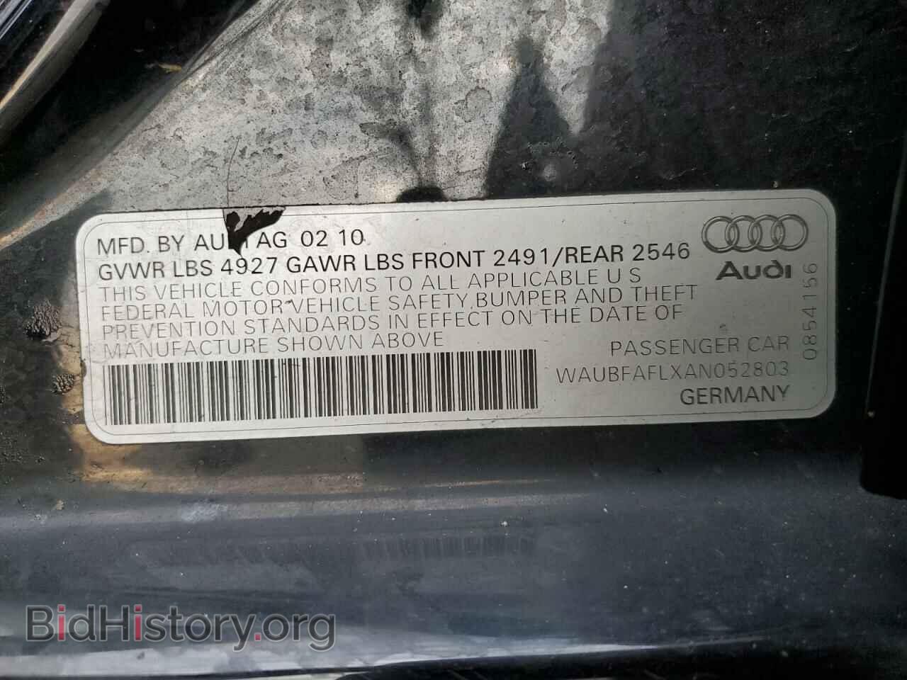 2010 AUDI A4 - VIN: WAUBFAFLXAN052803 - Фото 12