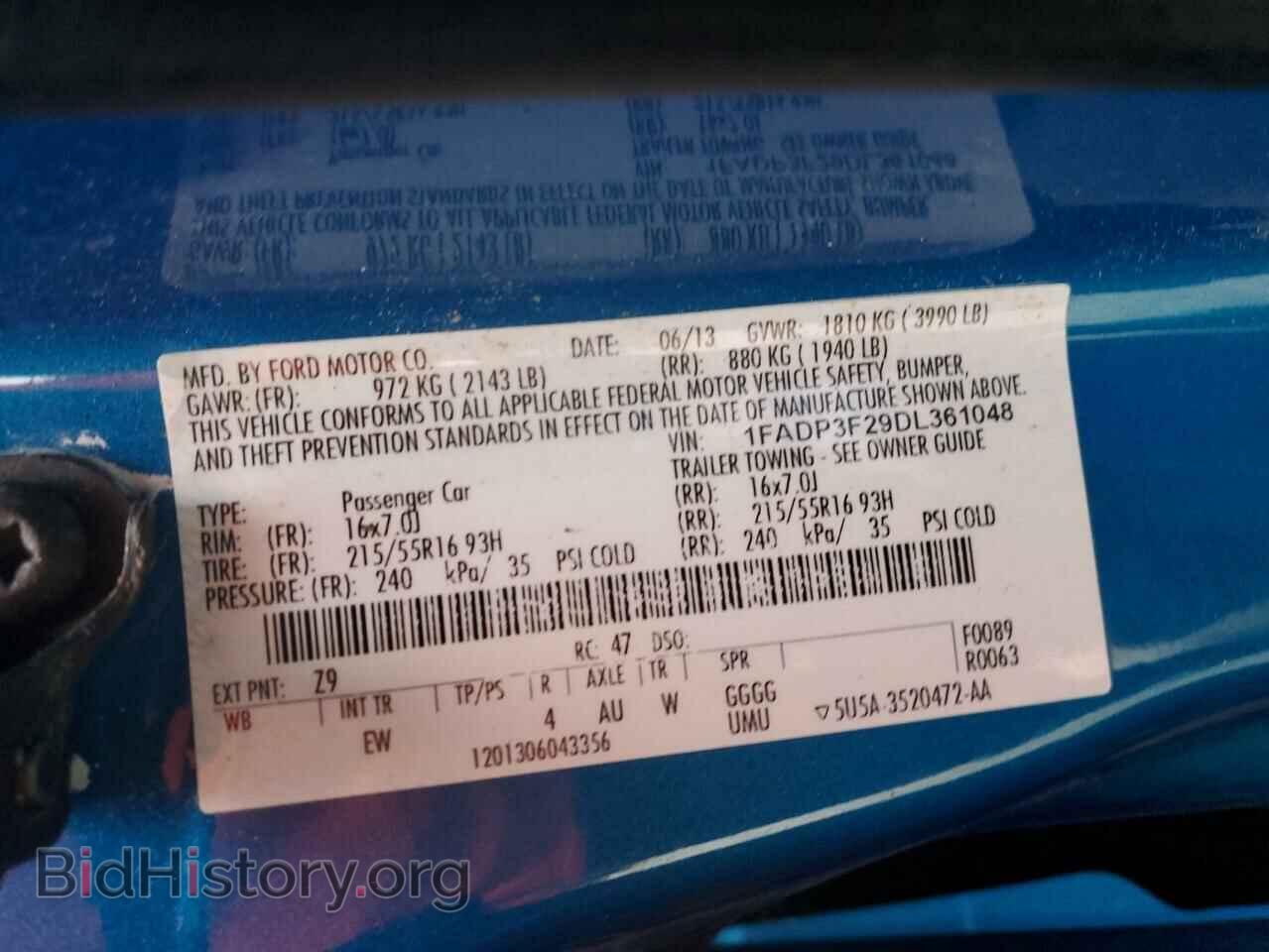 2013 FORD FOCUS - VIN: 1FADP3F29DL361048 - Фото 12