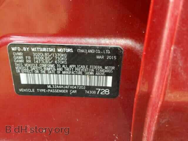 2015 MITSUBISHI MIRAGE - VIN: ML32A4HJ4FH047202 - Фото 10