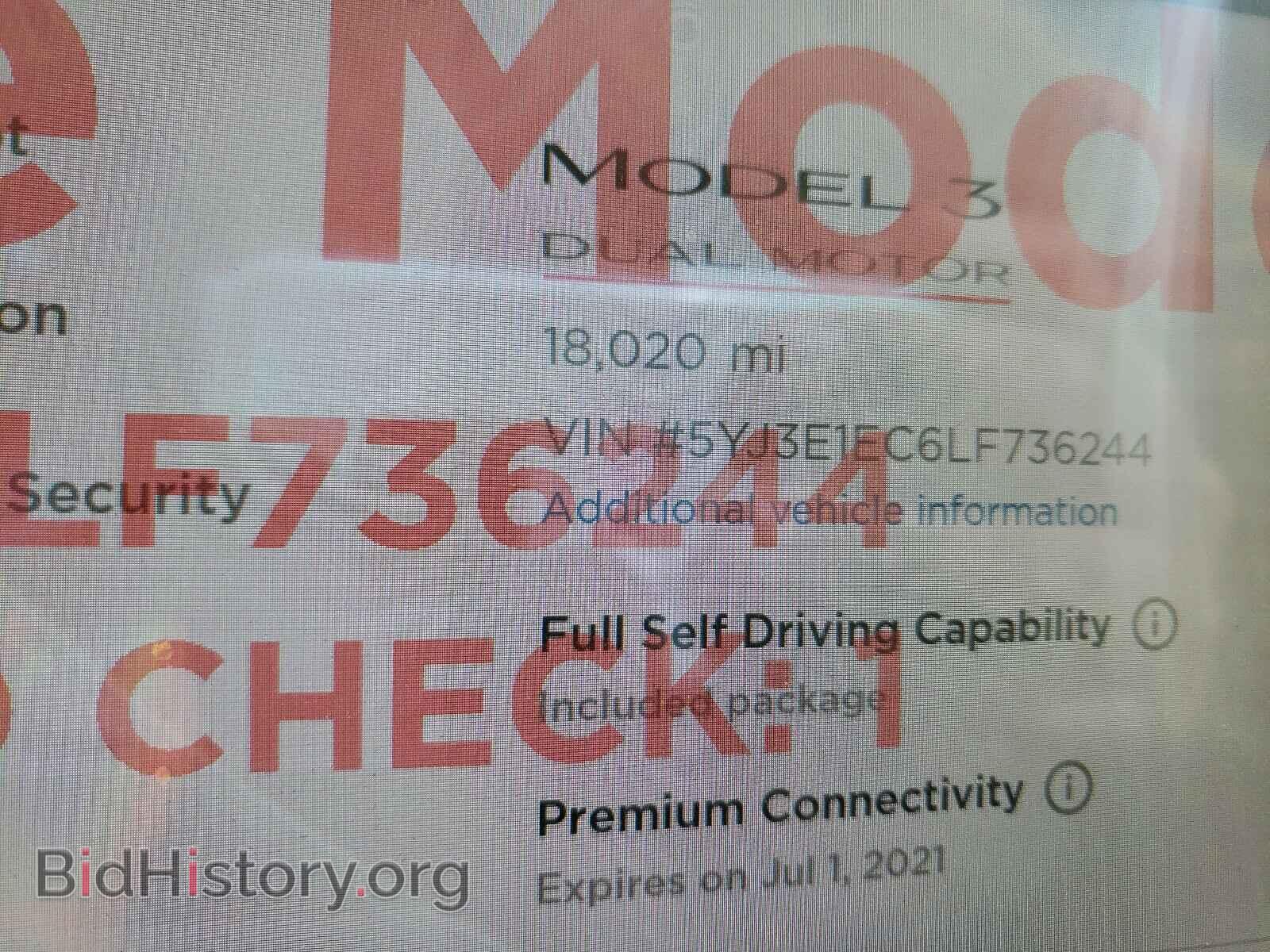 2020 TESLA MODEL 3 - VIN: 5YJ3E1EC6LF736244 - Photo 8