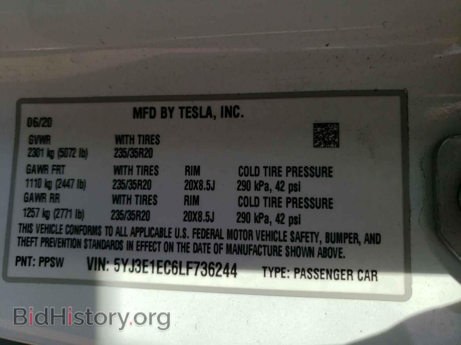 2020 TESLA MODEL 3 - VIN: 5YJ3E1EC6LF736244 - Photo 10