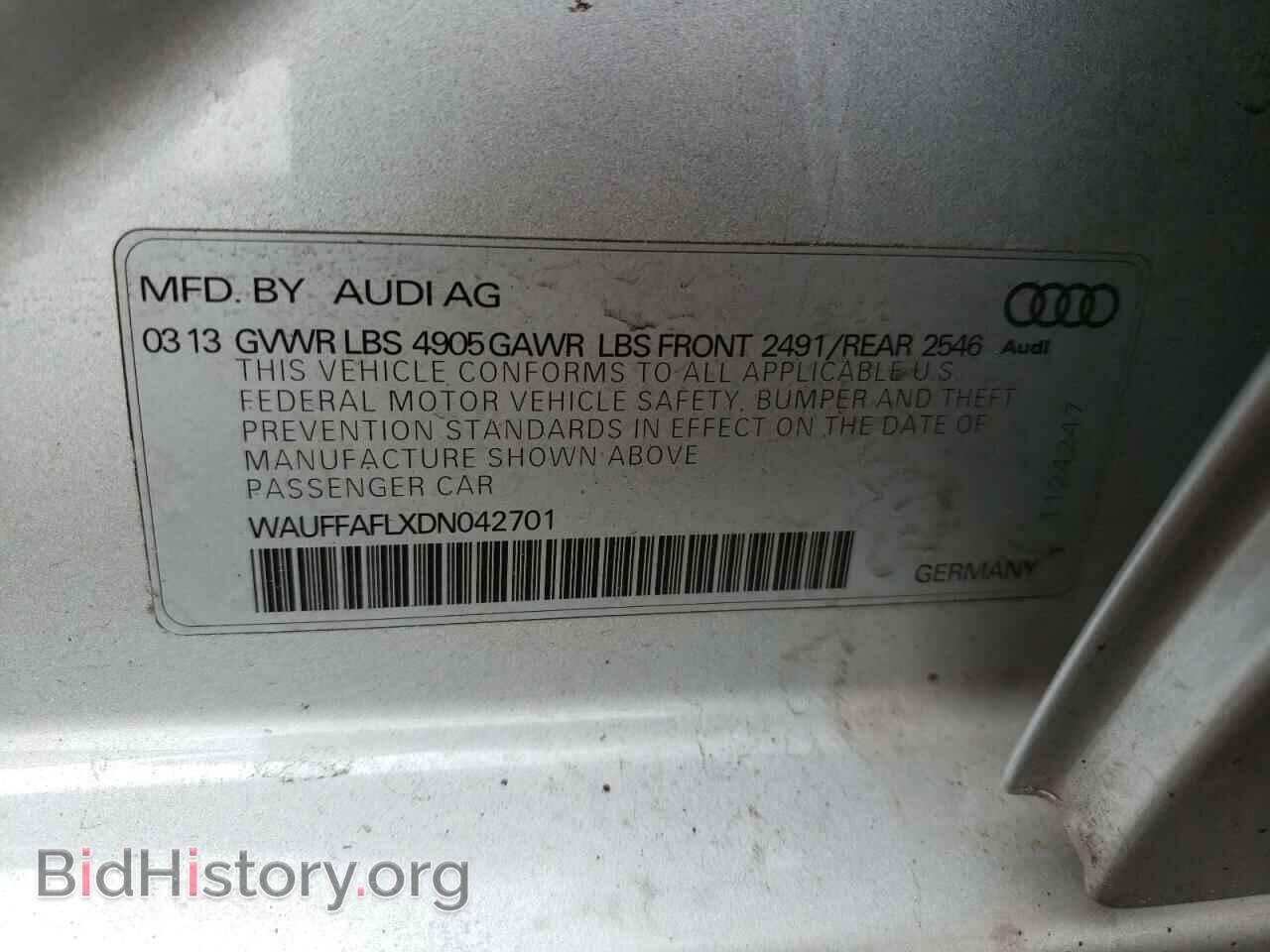 2013 AUDI A4 - VIN: WAUFFAFLXDN042701 - Фото 10