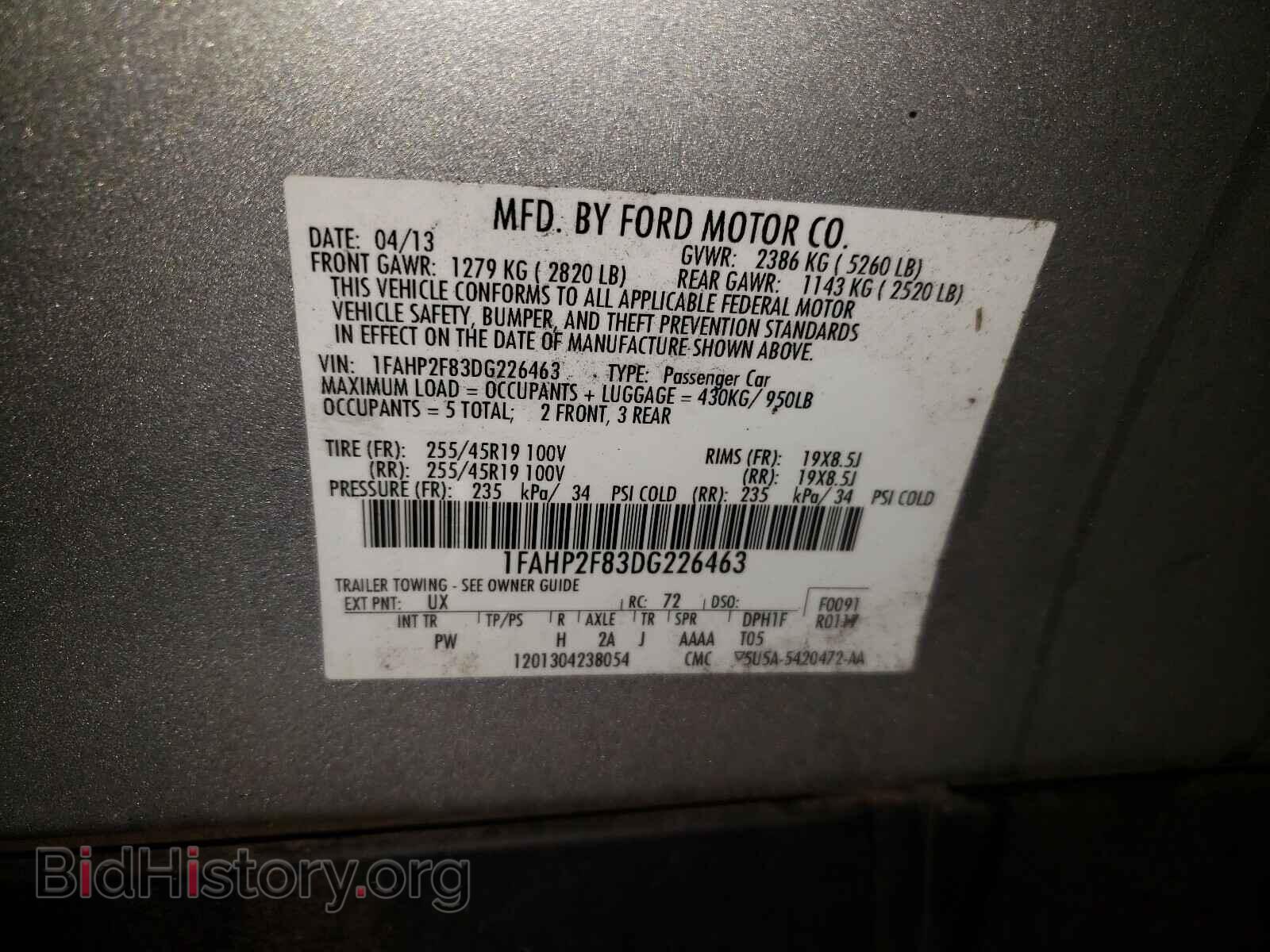 2013 FORD TAURUS - VIN: 1FAHP2F83DG226463 - Photo 10