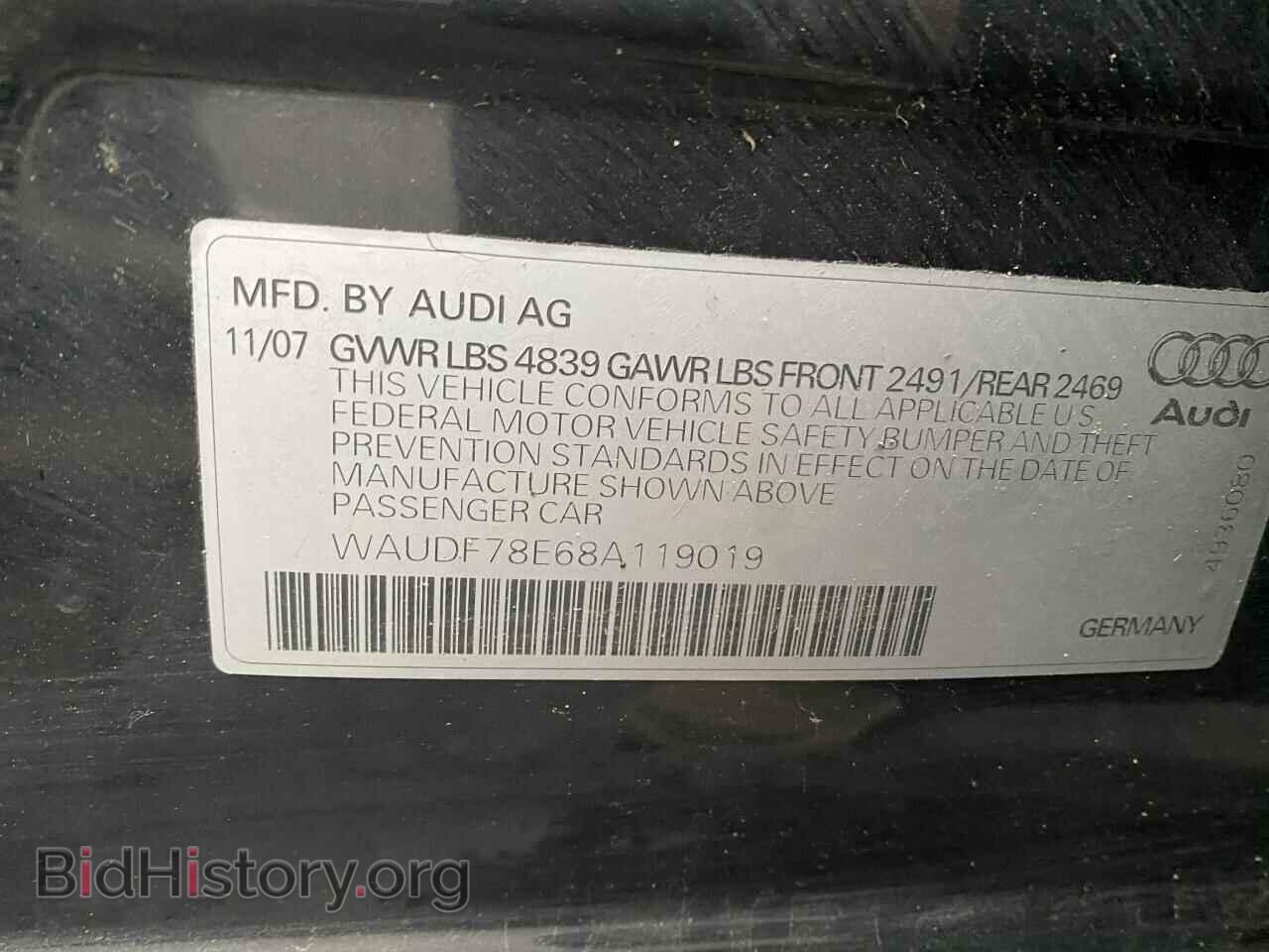 2008 AUDI A4 - VIN: WAUDF78E68A119019 - Photo 10